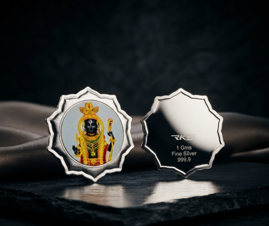 RAM LALLA 1GM COLOURED COIN WITH PREMIUM BOX AND CAPSULE PACKAGING
