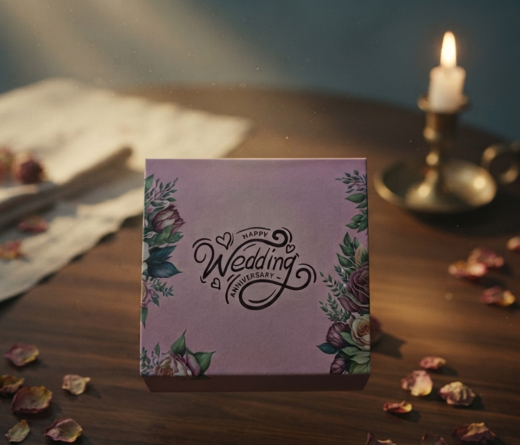 HAPPY ANNIVERSARY 1 GM COLOURED COIN WITH PREMIUM BOX AND CAPSULE PACKAGING