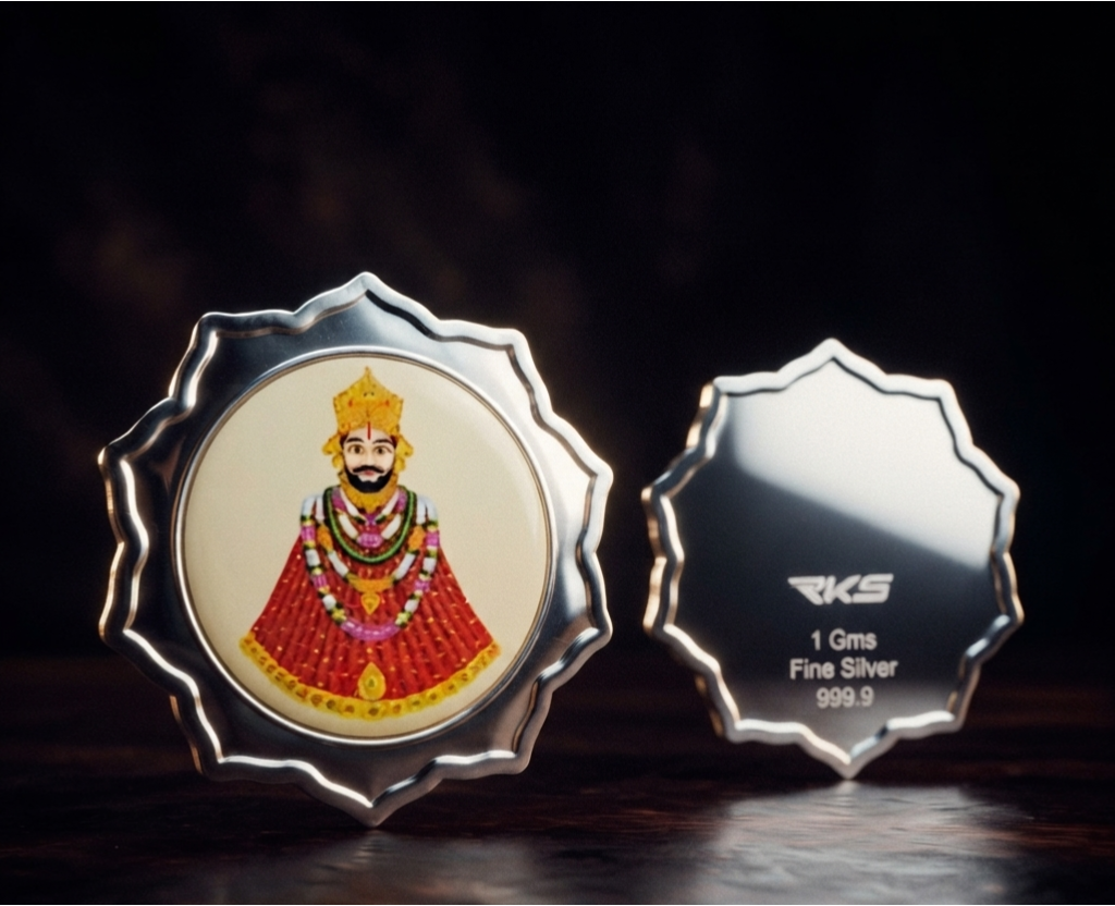 SHREE KHATU SHYAM BABA 1GM COLOURED COIN WITH PREMIUM BOX AND CAPSULE PACKAGING