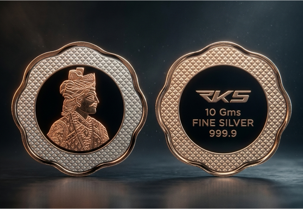 RAJA ROSE GOLD PLATED 10GM COIN WITH PREMIUM BOX AND CAPSULE PACKAGING