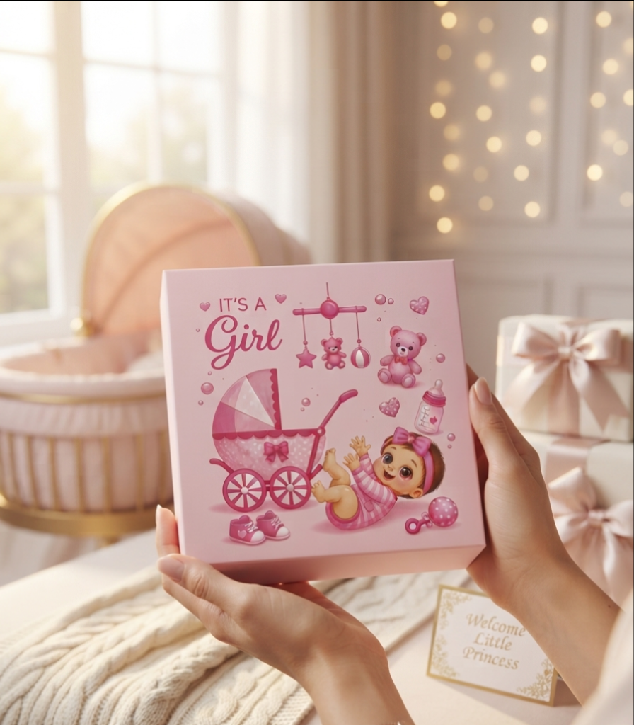 BABY GIRL 1 GM COLOURED COIN WITH PREMIUM BOX AND CAPSULE PACKAGING