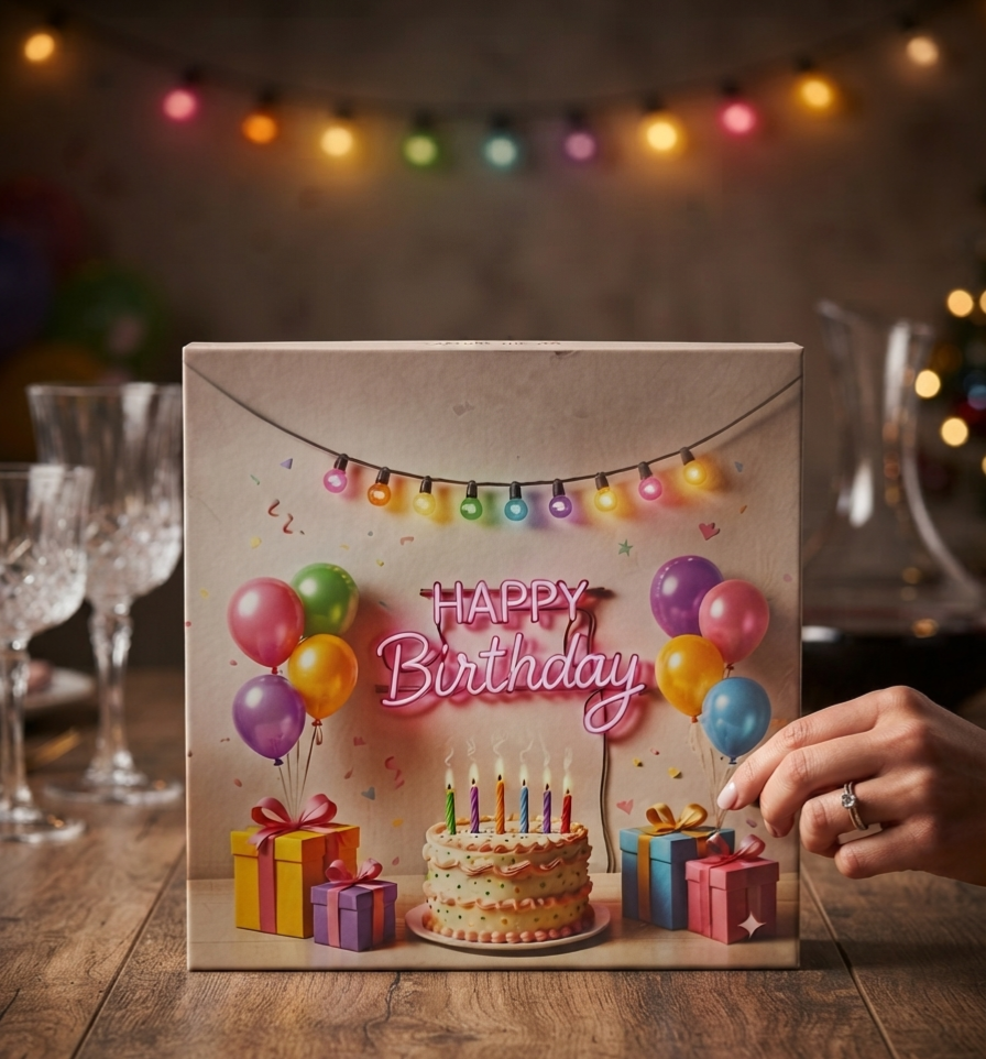 HAPPY BIRTHDAY 1GM COLOURED COIN WITH PREMIUM BOX AND CAPSULE PACKAGING