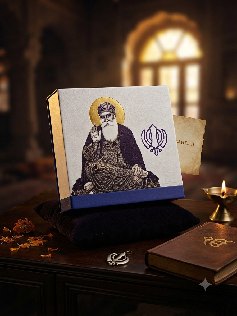 GURU NANAK DEV JI 1 GM COLOURED COIN WITH PREMIUM BOX AND CAPSULE PACKAGING