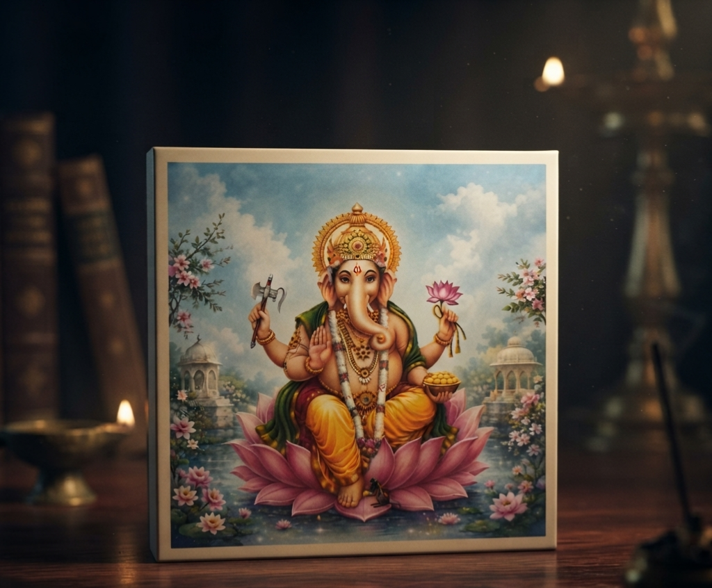 GANESH JI 1GM COLOURED COIN WITH PREMIUM BOX AND CAPSULE PACKAGING